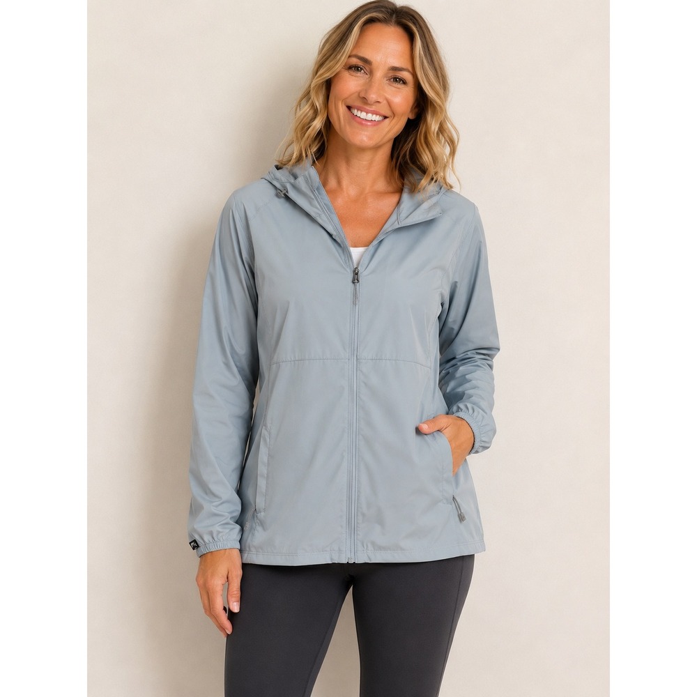 Storm Creek 6295 Idealist Hooded Windbreaker Jacket Womens M Ice Blue NWT